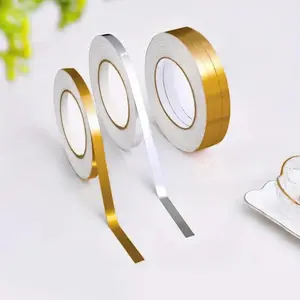 Gold Silver Waterproof Sealing Self-Adhesive Tape, 50m Length, Tile Gap Filler, Kitchen Stove Edge, Toilet Base, Bathroom Wall Corner, Industrial Adhesive Tape