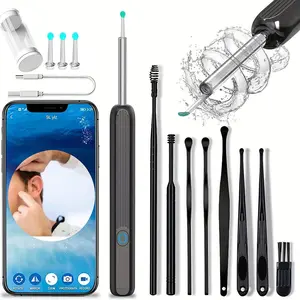 Ear Cleaner with Camera, 1 Box 1080P HD Camera Ear Cleaner with 4 Counts Ear Pick Tools, Ear Wax Removal Tool, Suitable for iPhone, iPad, Android Smartphones, Christmas Gift