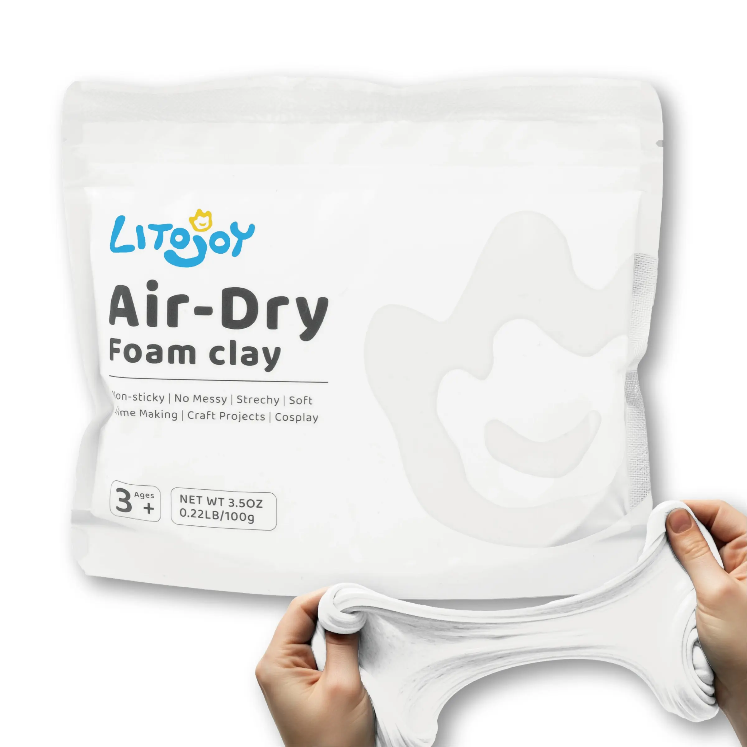 100g Air-Dry Lightweight Foam Clay Large Pack for Art Class, Slime Making, School Projects, Cosplay Prop Creation, DIY Crafts Supplies, Air Drying Clay, DIY Material