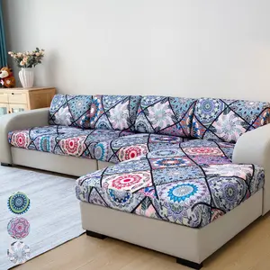 Elastic Digital Print Sofa Cover, Bohemian Style, Multiple Sizes, Washable Sofa Slipcover, Durable Nylon/polyester Blend, for Living Room, Bedroom, Office