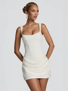 Ugreat Elegant Women's Bodycon Mini Corset Dress with Fishbone Structure & Drawstring Design for Formal Party & Wedding Guest Wear - Womenswear