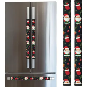 Christmas Refrigerator Handle Covers, Fridge Handle Covers Set of 2, Refrigerator Door Handle Covers for Kitchen Decor, Door Handle Covers for Freezer, Oven and Dishwasher
