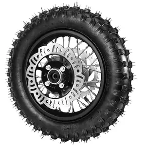 3.00-10 Dirt Bike Tire Rim Wheel Rear 10" 10 Inch 1.6x10 with Sprocket 12mm Bearing Disc Brake Assembly for CRF50 XR50 SSR 110 Taotao Apollo Coolster Pit Bike 50cc 70cc 90cc 110cc 125cc