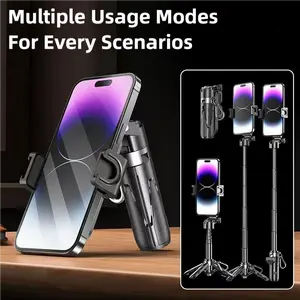 2026 New 4-in-1 Mini Selfie Stick! 360° Rotation + Bluetooth Control | Compact, Stylish, 16 inches Extend - Camera Stabilizer for Selfies/Vlogs