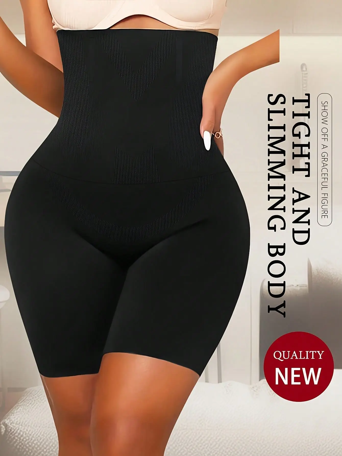 Super Comfortable Seamless Thigh Shaping Pants - Women's High Waisted Shapewear, Cinching And Lifting Hips, Shaping - Smooth Contour, Breathable, Moisture Wicking