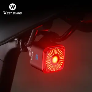 WEST BIKING Intelligent bicycle brake sensor tail light with digital display for vibration sensing of bicycle tail light
