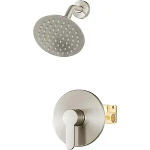 Shower Faucet Set Brushed Nickel Shower Valve Kit with 6 Inch Showerhead
