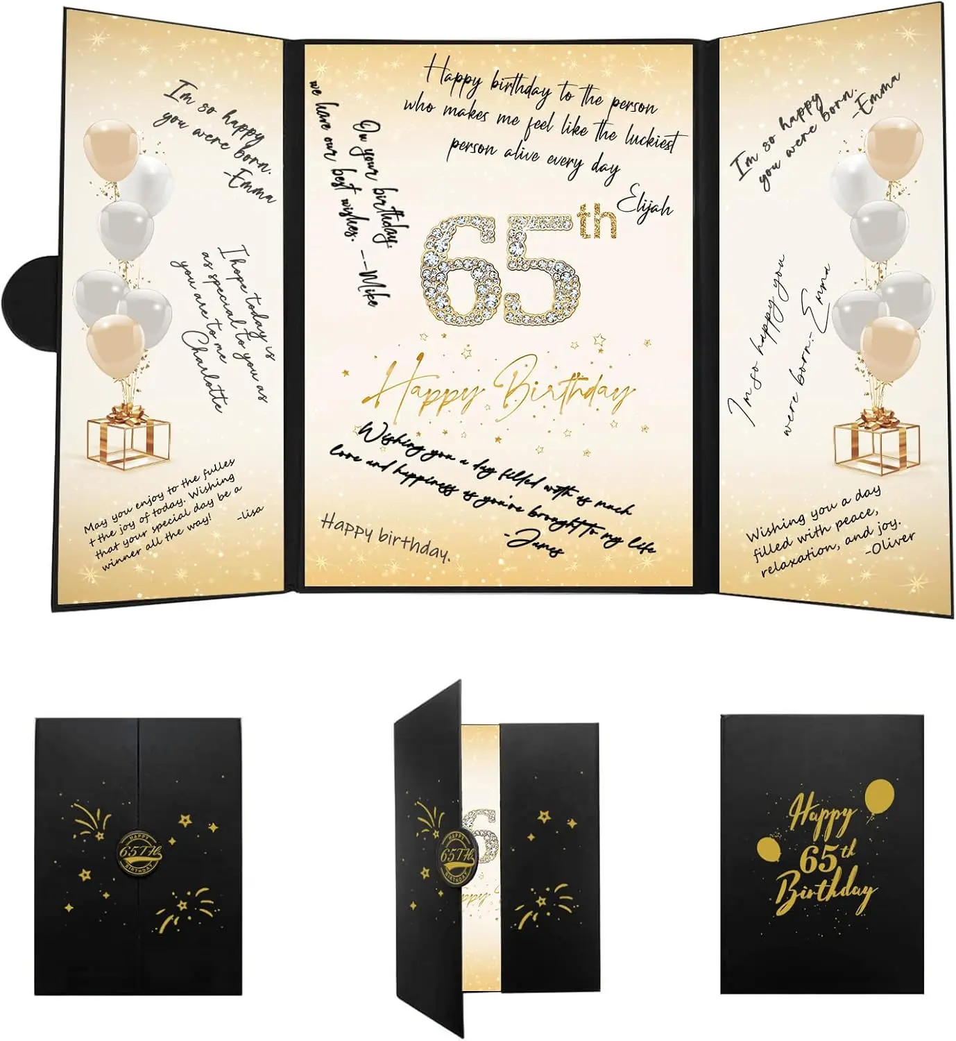 65th Birthday Rustic Geometric Signature Book Poster, 18x12 in Guest Book Alternative for Men, Office Stationery Creative Birthday Gift, Home Decor