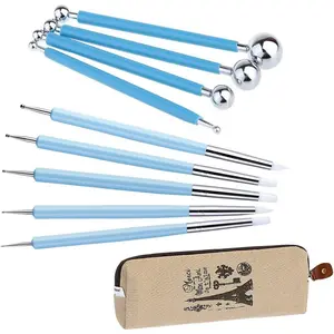 9 Pcs Dual Head Polymer Clay Tools, Clay Carving Ceramic Dual Head Point Drawing Tools, Lightweight and Easy To Use, Suitable for Beginners and Experts, Used for Pottery, Resin, Polymer Clay