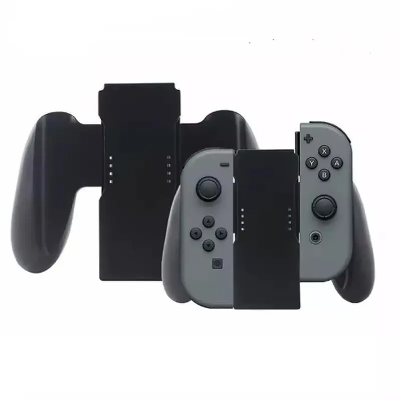 SGElectronix Joycon Controller Holder - Comfortable Plug-and-Play Black Plastic Bracket for Nintendo Switch, Gamepad Controller Accessories