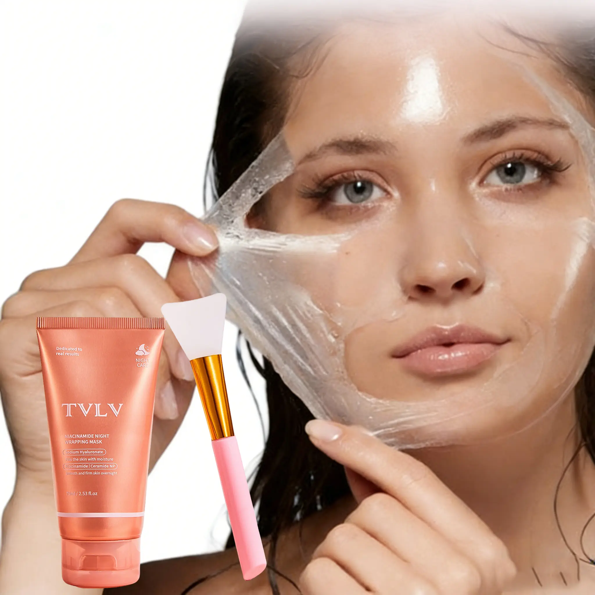 Niacinamide Night Wrapping Mask - Overnight Hydration & Firming, Peel-Off Treatment for Tender, Smooth, Soft Skin, Skin Care