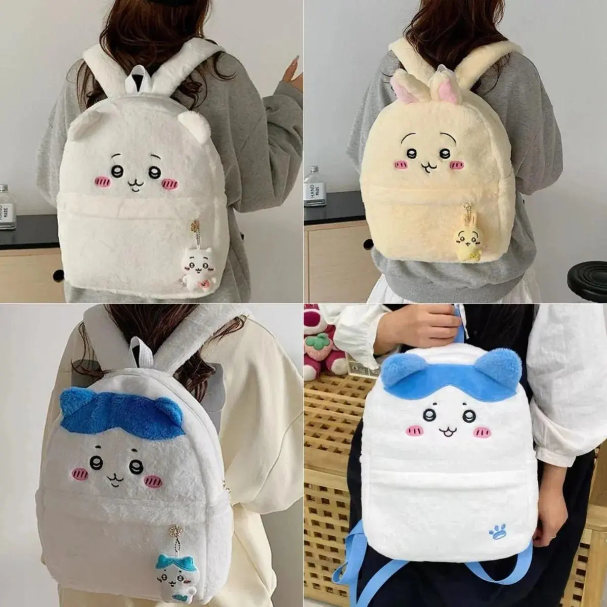 Cute Usagi Chiikawa Cartoon Backpack Skin-friendly Fluff Large Capacity Kawaii School Bag Girl New Style Sweetness Gifts
