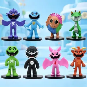 8-Piece Smiling Animal Bobo Time 4 Handheld Figure Set,Rotatable Doll Model Cake Decor, Ideal Gift for Fans, HomeDecoration, Festival Present