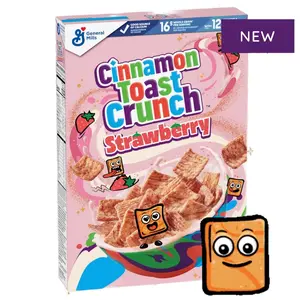 General Mills Cinnamon Toast Crunch Strawberry Flavor Cereal - 12 oz Box, 16 Servings per Box, Perfect for Breakfast  Instant Food