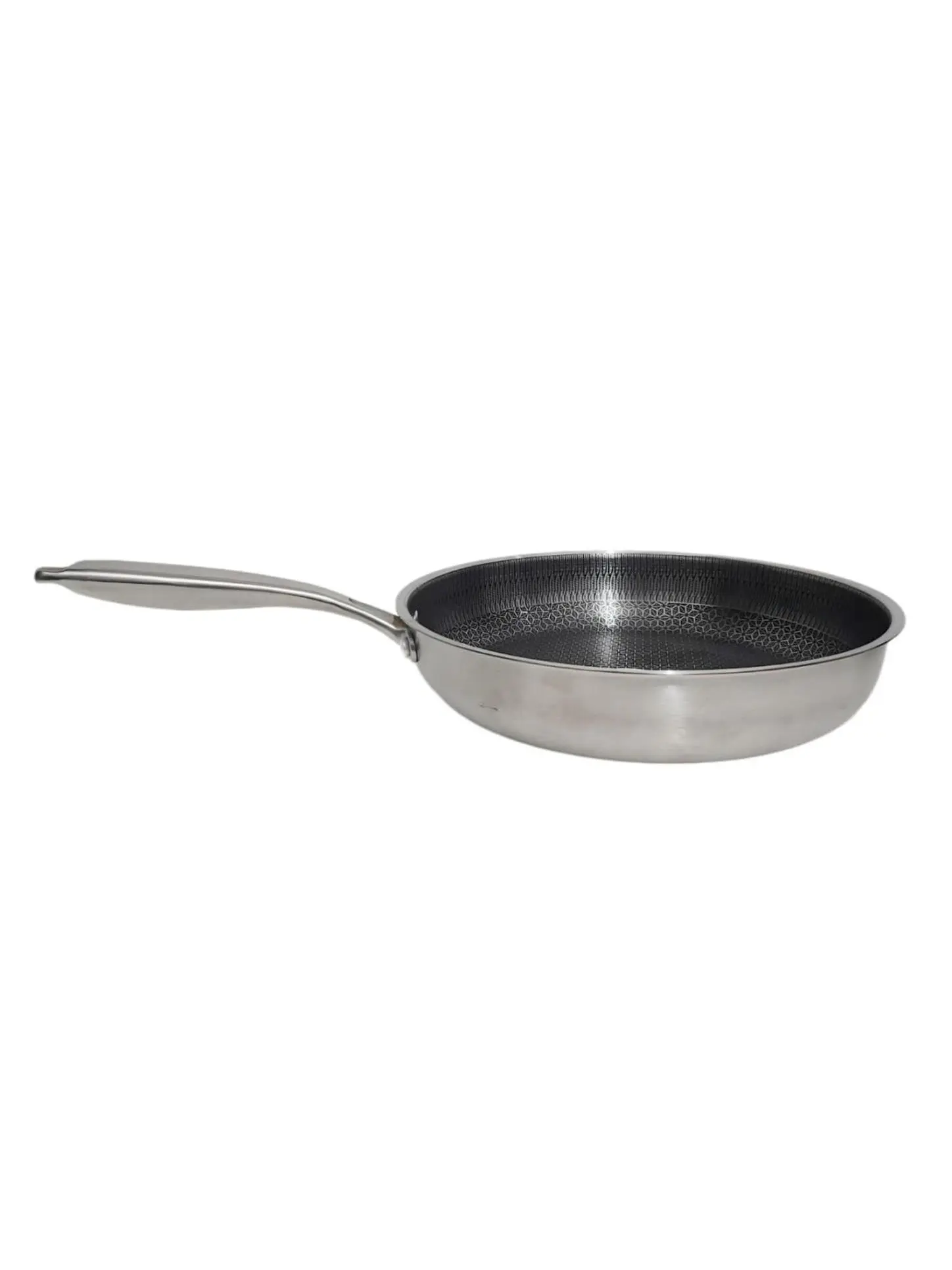 STARCRAFTS 1516 Silver Nonstick Honeycomb Frypan, 30cm Stainless Steel Exterior Cookware for Stove, Induction Use