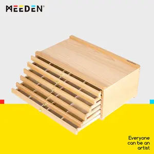 MEEDEN Art 6-Drawer Artist Supply Storage Box, Natural, Walnut, Dark Walnut,Gift
