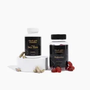 Black Girl Vitamins Gut Health Essentials - Probiotics 30 Days Supply & Organic Sea Moss Multi Vitamin Vegan Friendly Digestive Support