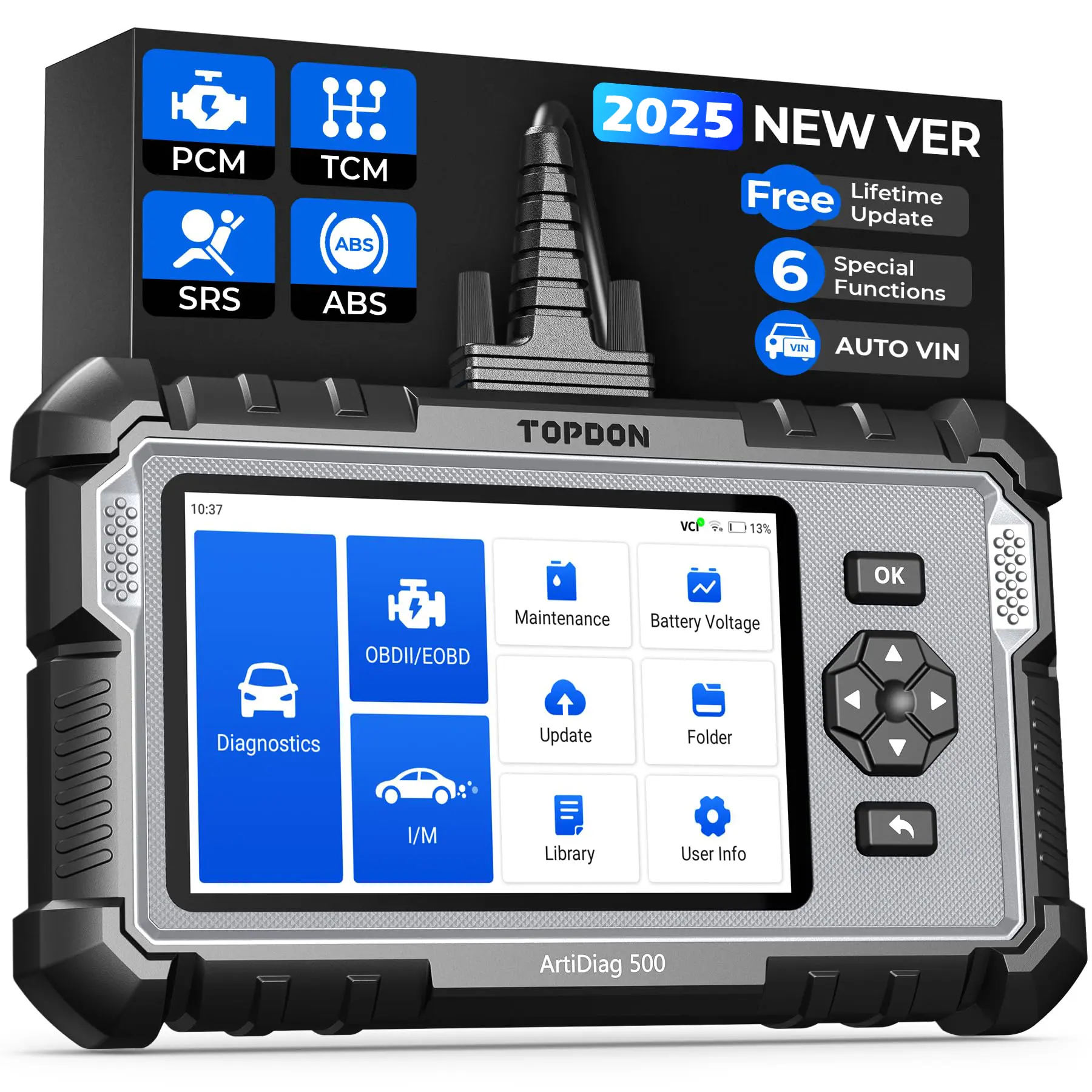 TOPDON AD500 Diagnostic Scan Tool,OBD2 Scanner，AutoVIN, CarCheck Engine Code Reader with Battery Test Car OBD2 Auto VIN, Summervibes