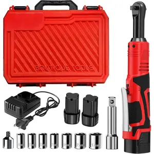 Electric Ratchet Wrench Set,40 Ft-lbs, 550 RPM, 16.8V Cordless Ratchet Wrench 3/8", Variable Speed Power Ratchet Tool Kit with 1/4" Adapter, LED Light, 2 * 2.0Ah  and Fast Charger