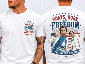 Retro Boats Hoes And Freedom T-Shirt, Prestige Worldwide Tee, Nautical Nonsense Shirt, Step Brothers Tee, 4th Of July Tee