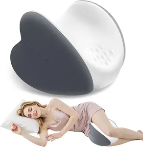 #SummerVibes Knee Pillow for Side Sleepers, Leg Pillow with Cooling Cover, Memory Foam Body Pillow for Side Sleeping, Heart-Shape Cushion for Hip, Back & Sciatica Pain Relief, Grey