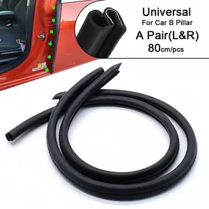 Car Door Seal Strip - 2PCS B-Pillar Weather Stripping, EPDM Rubber Gasket with Buckle for Soundproofing Dustproof Noise Reduction, Universal Fit Cars Trucks SUVs, Roof Trim on Car, Roof Trim