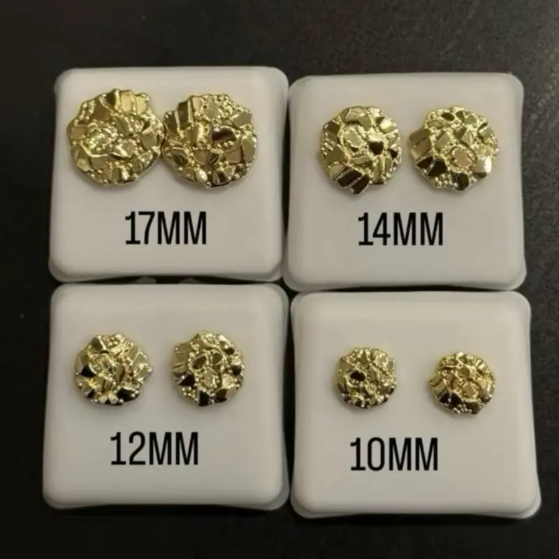 14k round  Nugget Stud Earrings