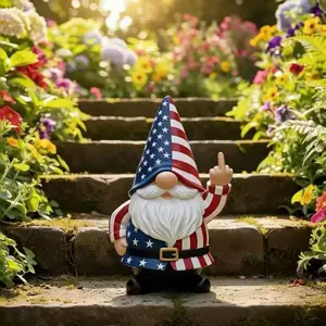 New Rude Middle Finger Gnome Statue Decoration, Funny Dwarf Figurine for Home Decor, Unique Gift Idea, Humorous Ornament