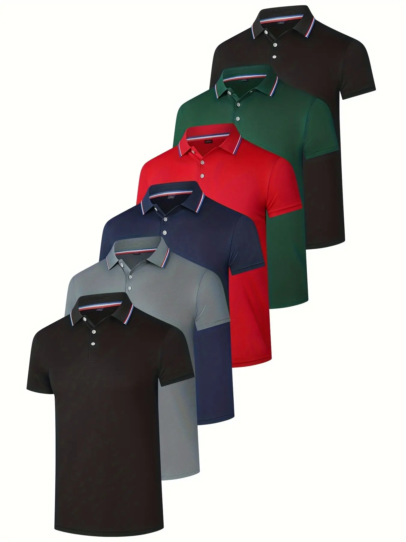 Men's Fashion Short Sleeve Shirts, Breathable Lightweight Moisture-Wicking Golf Polo & Tennis Tops, Golfing Apparel, Fitted Sportswear, Casual Sports Style, Daily Comfort Clothing