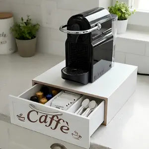 Wooden K-Cup Coffee Pod Drawer Organizer, Single Serve Coffee Capsule Storage Rack, Countertop Holder for Easy Access