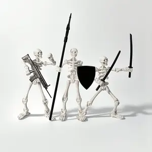 3-Piece Skeleton Model Set, Full Joint-Movable Skull Dolls, Complete Expansion Armament Pack, Ideal Gift for Game Collectors, Action Figures