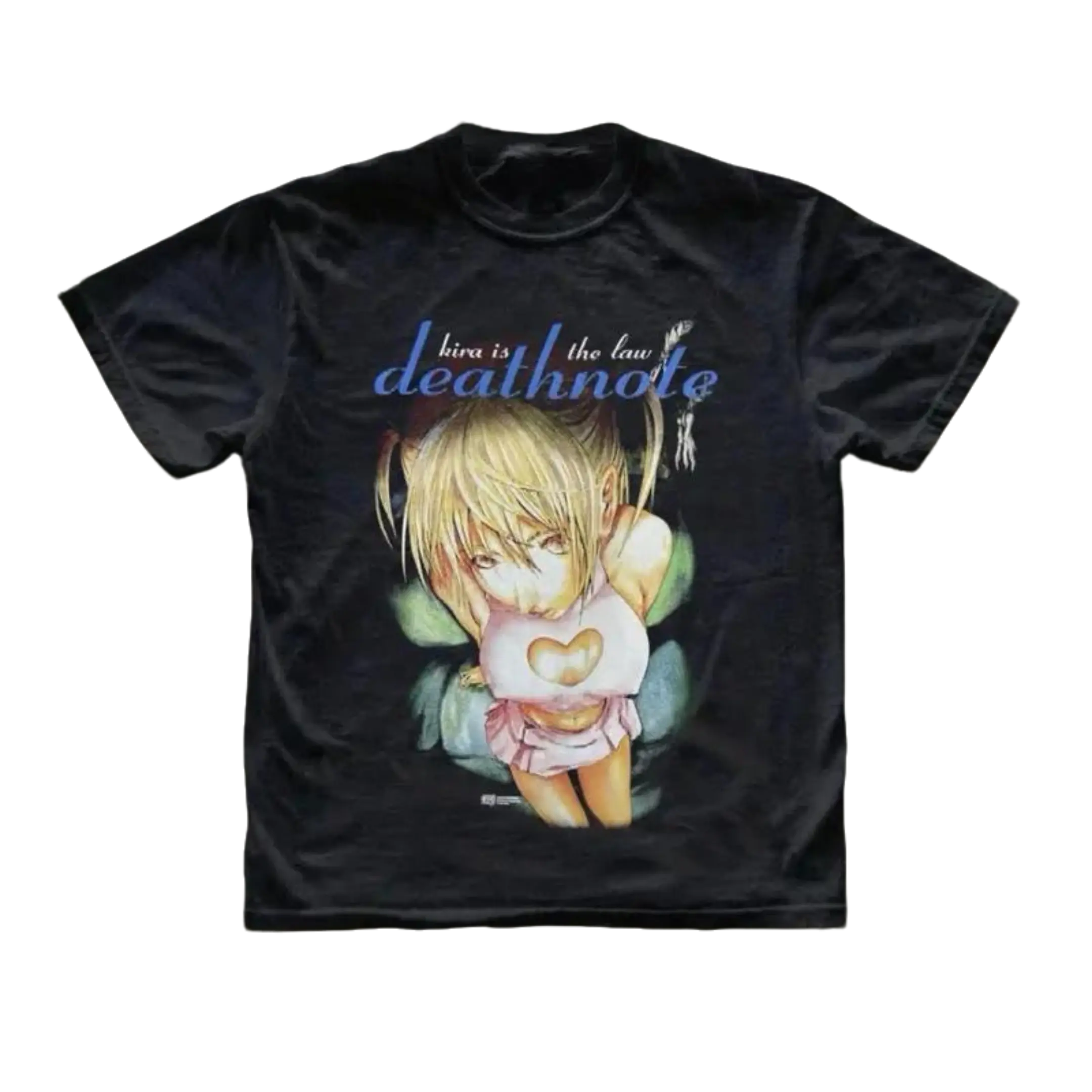 Misa Amane Cute Gothic Angel Death Note Anime T-Shirt, Kira Is Justice Death Note Manga Graphic Shirt With Soft Dark Aesthetic Waifu Style, Emotional Otaku Gift For Fans, Unisex Cotton Crewneck T-Shirt Menswear Womenswear Streetwear Top