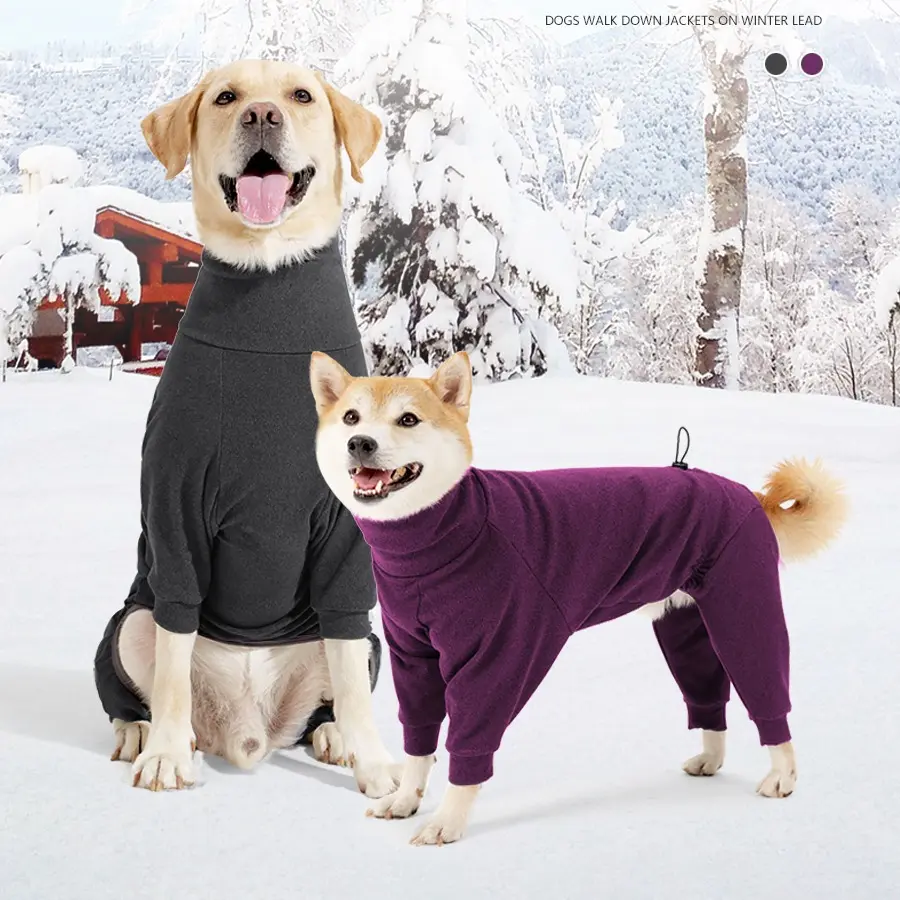 Dog Winter Warm Coat for Large Medium Dogs, High Neck Cold Weather Jacket, Full Body Snowsuit, Comfortable Windproof Dog Sweater, Husky Clothes