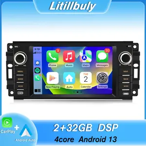 7" Android 13 Car Stereo for Jeep Wrangler JK/Dodge/Chrysler touch screen has Android Auto Wireless Carplay, Bluetooth WIFI supports GPS Navigation
