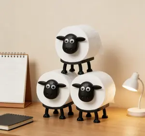 Funny Sheep Tissue Holder 3PCS Set Cute 3D Printed Toilet Paper & Kitchen Roll Holder Quirky Home Decor Must Have Household Essentials