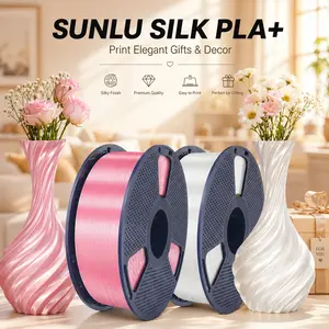 SUNLU Shiny SILK PLA+ 3D Printer Filament, 1KG, 1.75mm Diameter, Glossy Finish, No Post-Print Polishing, Ideal for Artistic & Craft Projects,summervibes