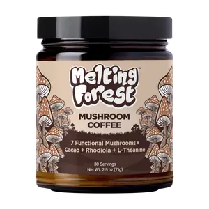 Melting Forest Mushroom Coffee with Lion’s Mane & Cordyceps – Organic Instant Coffee for Better Energy, Focus, Digestion & Immunity – Natural Adaptogenic Blend