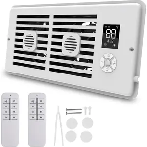 Smart Register Booster Fan with Aromatherapy Function, White - Quiet Vent Fan for Improved Heating & Cooling Efficiency, Adjustable Speeds, Powered Vent Register for 4” × 10” Vents