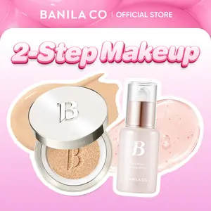 [NEW] BANILA CO Bounce Back Makeup Duo | Base Makeup Serum & Cushion Foundation Set | Hydrating Glow Base Primer + 20 Inclusive Shades Long-Wear Full Coverage Cushion