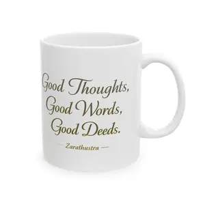 Good Thoughts Good Words Good Deeds Mug | Ceramic Coffee Mug, Morning Mantra
