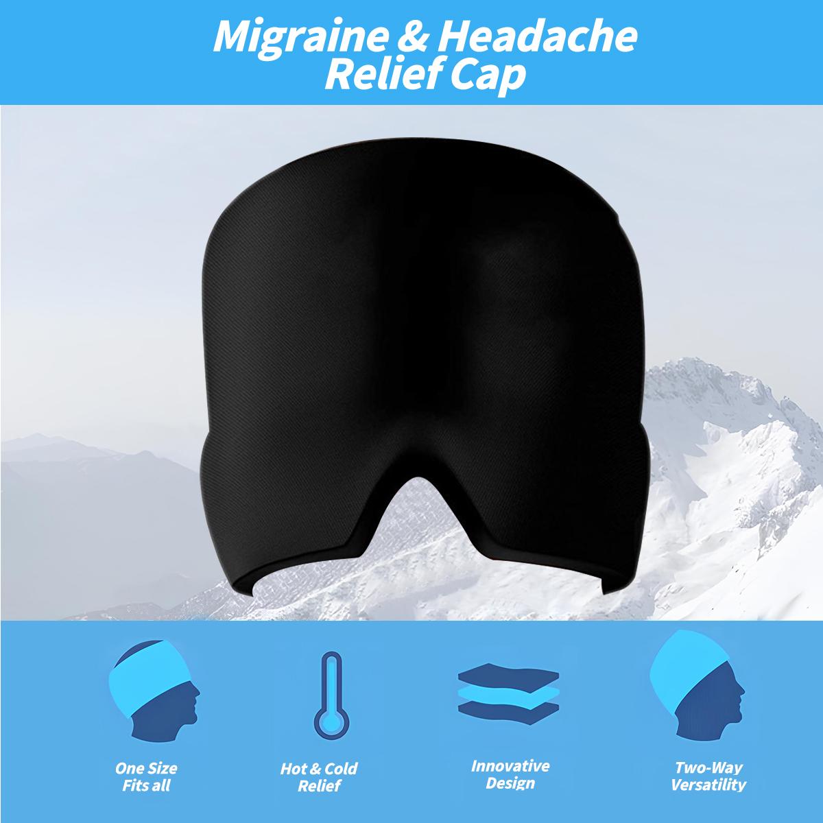 SGGUI Migraine Headache Relief Cap, Gel Ice Head Wrap, Hot and Cold Therapy, Headache Eyes Mask for Sinus, Puffy Eyes, Tension,Hangover and Stress Relief