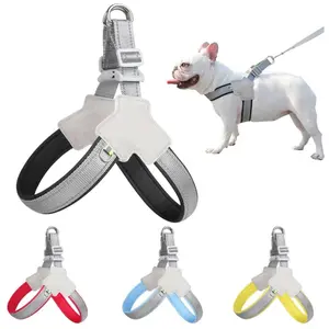 Reflective Dog Harness for Small & Medium Dogs – No-Pull Vest Harness with Adjustable Chest Strap for Puppies, Chihuahuas, Pugs & Bulldogs step  leash
