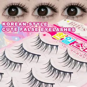 Manga Lashes 5 Pairs Natural Look False Eyelashes Anime Lashes Wispy Fluffy Spiky 3D Volume Eyelashes Pack Korean Japanese Asian Cosplay Fake Eyelashes Look Like Cosmetic