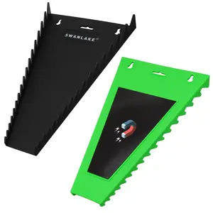 Magnetic Wrench Organizer 2-piece, Wrench Rack Tool Trays SAE (1/4" to 1-1/16"), Metric (6mm to 24mm), 32-Slot Drawer Storage Tools, Wrench Set Holder magnetic wristband combination wrench mechanic tool car repair  mechanic perfect gift home repair