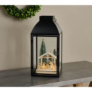 Home Reflections 16" Decorative Lit Metal Lantern