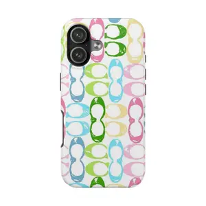 Luxury Look Rainbow Print Phone Case | Bright Fun Monogram Designer Aesthetic Cover For iPhone 17 Pro Max 16 Plus 15 14 13 | Stylish Protective Case | Best Gift