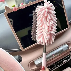 Compact Car Duster Brush, Extendable Microfiber Dusting Tool with Ergonomic Comfortable Handle for Home and Auto Interior Cleaning, Car Cleaning Tool