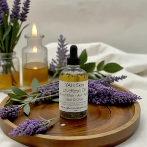 YAH Skin LavéRose Blemish Elixir - Organic Radiant Soothing Nourishing Serum for Sensitive Skin Repair & Balance - 4 oz