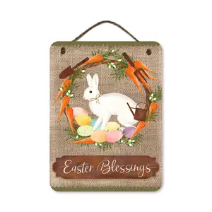 Courtside Market Bunnny Carrot Easter Wreath 12x16 Artboard wi