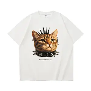 Inflation Fun Mood Illustration Short-Sleeved T-Shirt Spring & Summer New Trendy Brand Style Loose Casual Top for Cool Comfort Round Neck Shortsleeve Street wear Streetwear Tshirt graphic tee fathersdaygift, Menswear